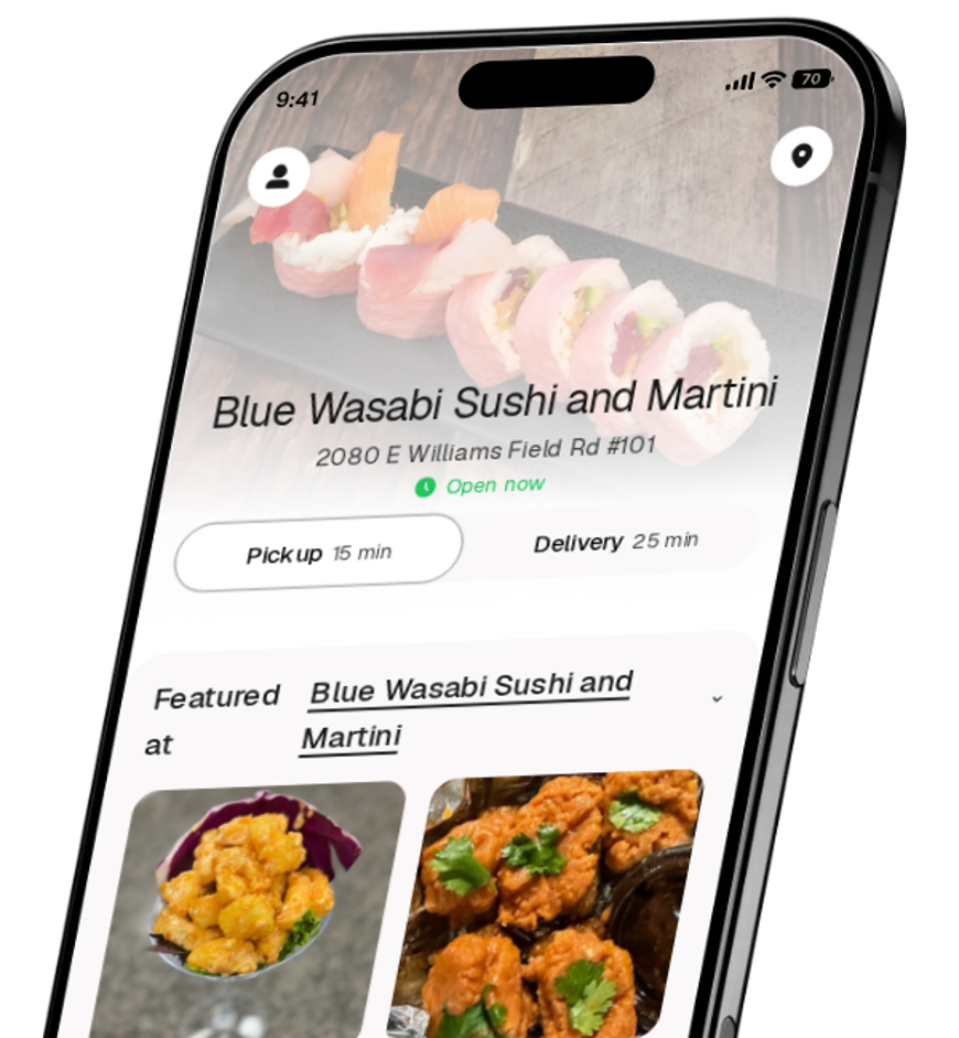 Blue Wasabi Sushi and Martini app preview