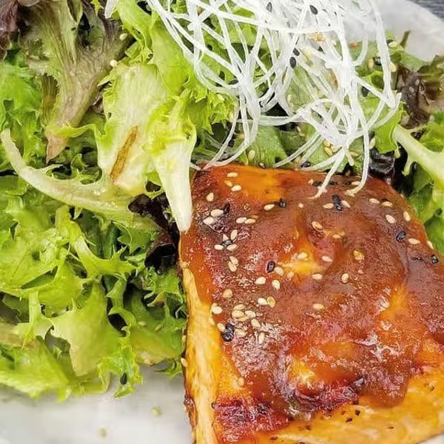 Grilled Miso Salmon Salad.
